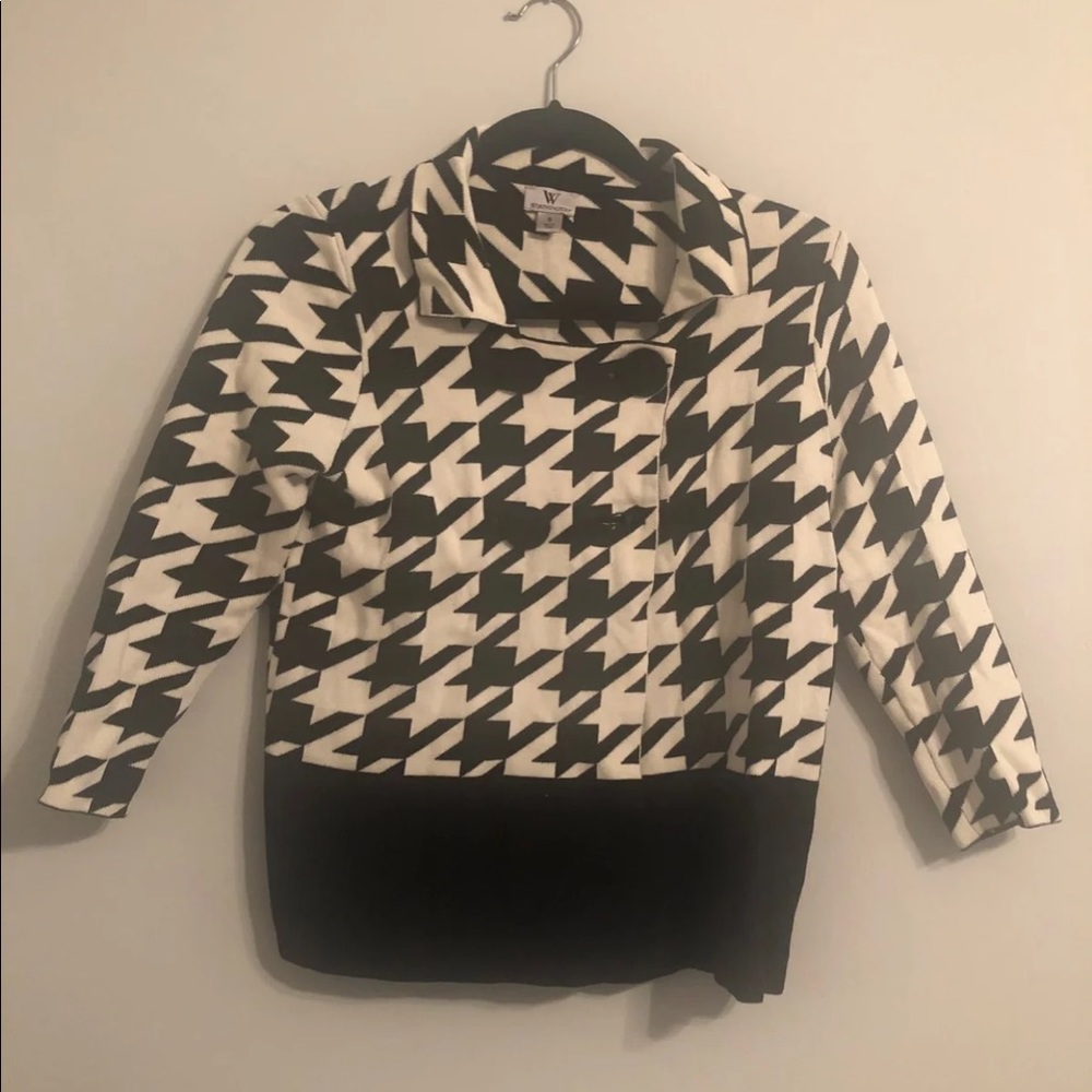 Houndstooth 3/4 sleeve cardigan